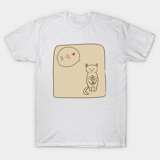 Loving kitten T-Shirt by Zjuka_draw